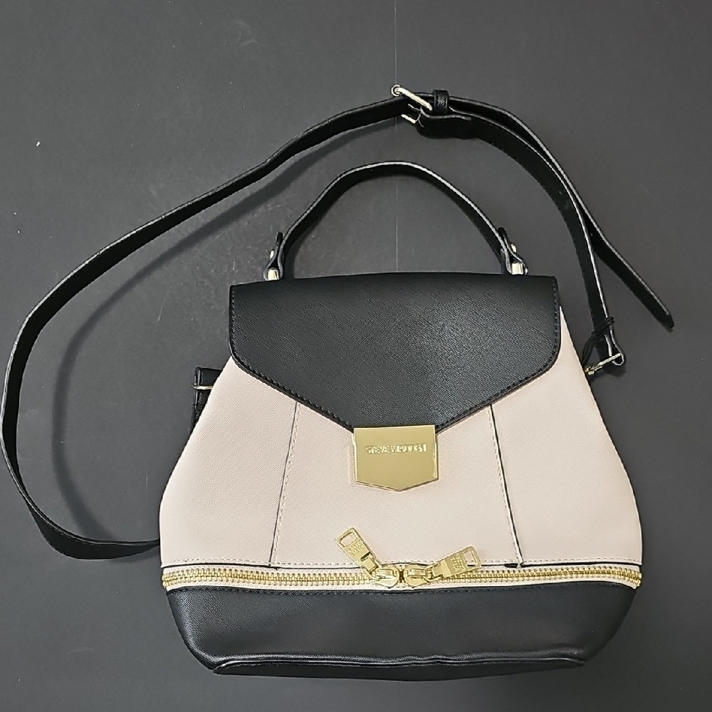 Steve Madden Black and Cream Crossbody Bag